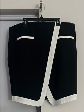 New York & Company Black Pencil Skirt with White Trim